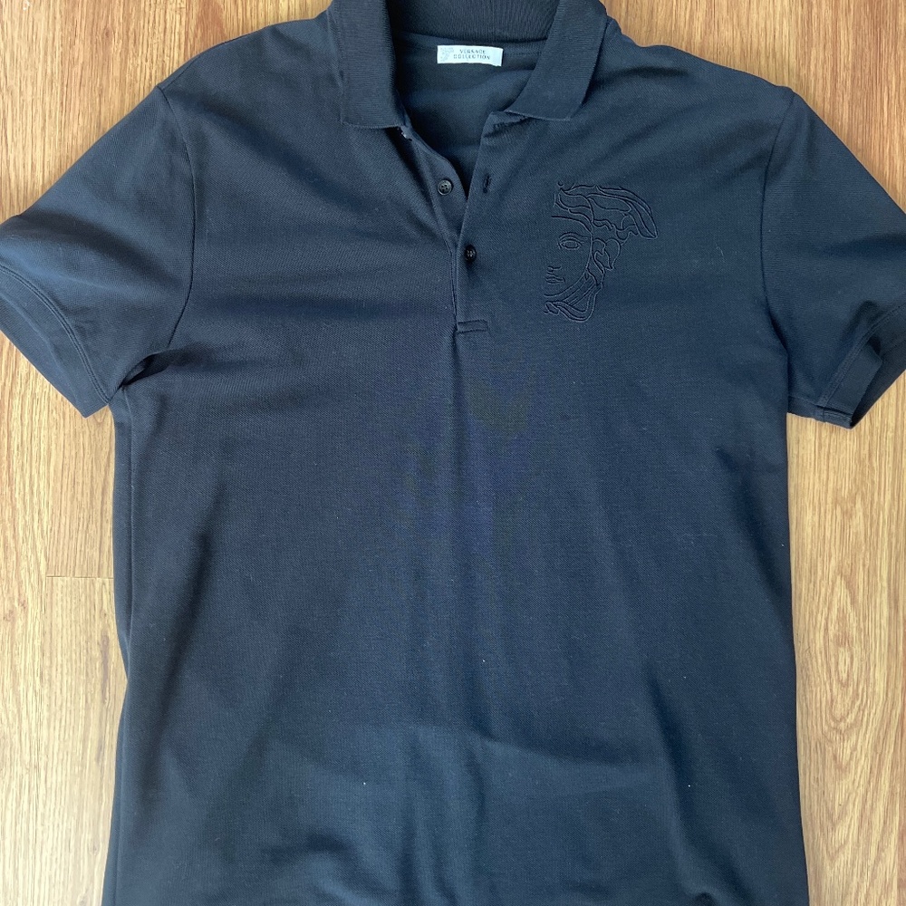 Men’s Black Versace Polo